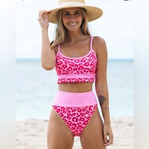 Popvil Pink Leopard high waisted bikini!